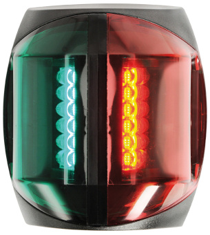 Osculati 11.060.05 - Комбинированный огонь Sphera II красный/зелёный 112,5°/112,5° 12/24 В 2 Вт с корпусом из чёрного пластика