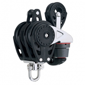 Harken HK2687 Блок трехшкивный двухобушковый со стопором и блоком на пружине Ø75 мм Carbo Ratchamatic HK2687