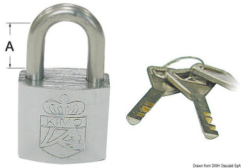 Osculati 38.021.60 - Навесной замок с ключом безопасности системы Abloy скоба 60x38 мм
