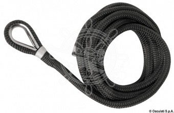 Osculati 06.443.95 - Сплесненный швартовочный конец высокой прочности Черный 24 мм x 15 м 