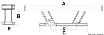 Osculati 40.149.25 - Утка на потайных шпильках Nordik II 250x41,5x66мм из зеркально полированной нержавеющей стали AISI316 точного литья
