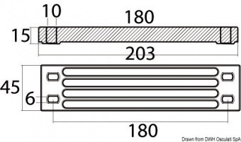 Osculati 43.254.05 - Алюминиевый удлиненный анод для Yamaha 