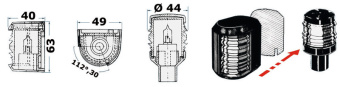 Osculati 11.412.05 - Комбинированный огонь Utility Compact красный/зеленый 112,5°/112,5° 12 В 5 Вт в чёрном корпусе