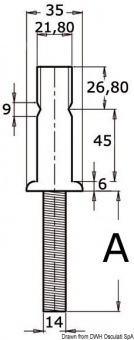 Osculati 41.173.25 - Основание для леерных стоек 25x1,5 мм 