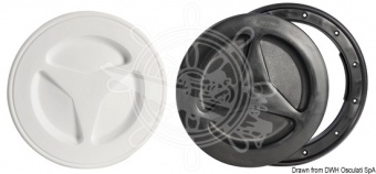 Osculati 20.337.02NE - Инспекционный люк из полипропелена с поворотным закрыванием и крышкой байонетного типа Черный Ø204 мм 