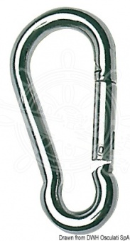 Osculati 09.187.05 - Карабины из нержавеющей стали без проушины AISI 316 зеркальной полировки 5 мм (10 шт.)