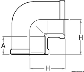 Osculati 17.560.04 - Бронзовое 90-градусное колено-муфта GUIDI 3/4"