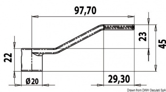 Osculati 38.159.80 - Запасной эксцентрик/рычаг люков пайола 45 мм 