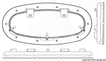 Osculati 19.511.24 - Открываемый иллюминатор эллипс BOMAR "Flagship" 173x514 мм 