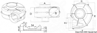 Osculati 16.107.04 - Центробежный вытяжной вентилятор с кронштейном крепления 12V 19 Amp 