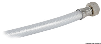 Osculati 15.254.00 - Кнопочный душ из хромированной латуни и пластика Белый Шланг 2,5 м 