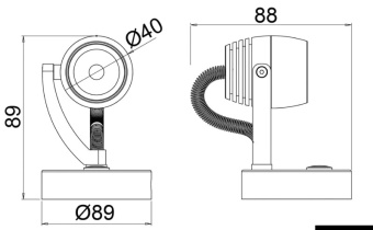 Точечный светодиодный светильник Osculati белый/синий свет IP20