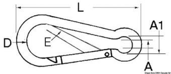 Osculati 09.187.04 - Карабины из нержавеющей стали без проушины AISI 316 зеркальной полировки 4 мм (10 шт.)