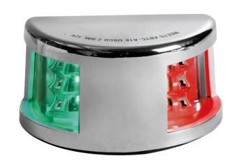 Osculati 11.037.25 - Комбинированный огонь светодиодный Mouse Deck красный/зелёный 112,5°/112,5° 12 В 1,1 Вт 85,5 x 68,5 x 38 мм видимость до 2 миль из нержавеющей стали