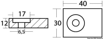 Osculati 43.903.21 - Анодная пластина на алюминиевой опоре для 4-тактных двигателей мощностью 40/50 л.с.