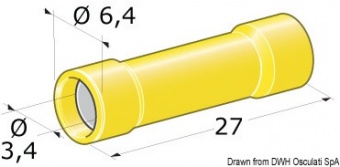 Osculati 14.186.83 - Наконечник цилиндрический с изолирующей муфтой тип гнездо 2.5 - 6 мм² 3.4 мм (50 шт)
