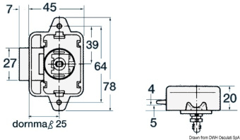 Osculati 38.180.01 - Защелка для шкафов и выдвижных ящиков 78x45x20 мм (3 шт)