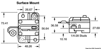 Osculati 02.751.60 - Автоматический накладной выключатель 60 А для защиты электродвигателей лебедок и подруливающих устройств