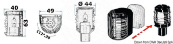 Osculati 11.412.06 - Круговой огонь Compact 360° 12 В 5 Вт чёрный