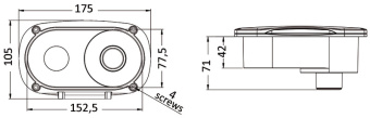 Osculati 15.325.60 - Палубный душ Elissa со смесителем и лейкой Keji II Continuum Flow и шлангом из белого нейлона 2.5 м