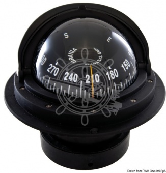 Osculati 25.028.17 - Встраиваемый компас со ступенчатым колпаком RIVIERA 4" черный-черный