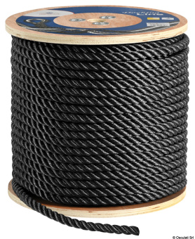 Osculati 06.450.10 - Трехстрендный крученый трос из полиэфира высокой прочности Черный 10 мм (200 м.)