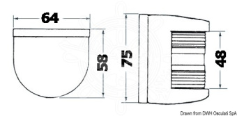 Osculati 11.415.05 - Utility 77 навигационный огонь красный/зеленый 112,5°/112,5° 12В 10Вт до 1 мили в чёрном корпусе для судов до 12м