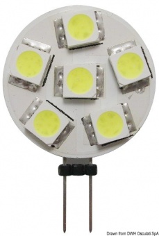Osculati 14.450.05 - Лампочка светодиодная с боковым креплением G4 12-24В 1.2Вт 6-светодиодов