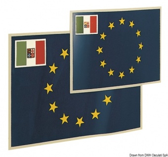 Osculati 35.478.01 - Флаг Евросоюза с Итальянским флагом в углу 15x22 см Osculati