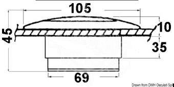 Osculati 13.528.24 - Встраиваемый 18 LED светильник Courtesy Light 12В с линзой из прозрачного плексигласа