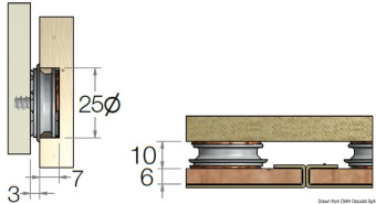 Osculati 10.460.04 - Система крепления панелей VL-03 FASTMOUNT® (Приспособление для центрирования двух элементов) 