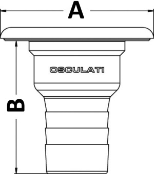 Osculati 20.463.02 - Заливная горловина Clever для чистой воды под шланг Ø38мм 80мм из полимера и нержавеющей стали