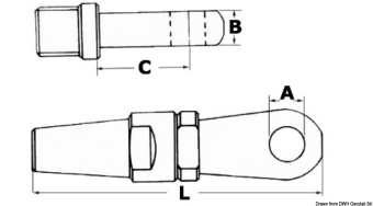 Osculati 05.660.12 - Наконечники тросовые из нержавеющей стали AISI 316 с проушиной 12 мм 