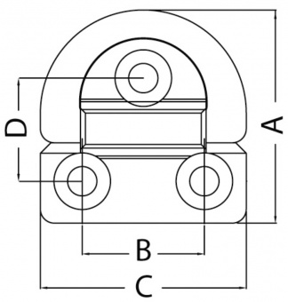 Osculati 39.870.01 - Складной обушок "folding pad eyes" с кованым кольцом HR 46x46 мм 6 мм - Одинарный малый 