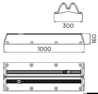 Osculati 33.519.07 - Полнотелый причальный кранец MEGA 1 синий 1000x300x160 мм из мягкого этиленвинилацетата (EVA)
