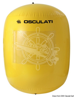Osculati 33.175.11 - Буй надувной для регаты из ПВХ гигансткий 900 x 1500 мм желтый 1 кармашек