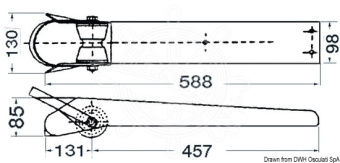 Osculati 01.119.95 - Роульс носовой из нержавеющей стали 588 x 98 мм