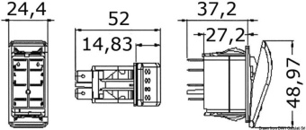 Osculati 14.212.06 - Влагозащищенные клавишные выключатели Marina TOP с двойным светодиодным индикатором Гидравлические трапы, транцевые плиты, электрические козырьки, лебедка 