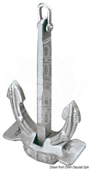 Osculati 01.103.48 - Якорь Холла из оцинкованной чугуна 45кг 465x445 мм
