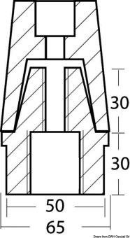 Osculati 43.122.30 - Ogive shaft anode w/zinc plate 30 mm 