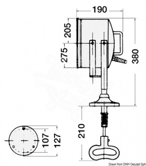 Osculati 13.210.28 - Прожектор дальнего света DHR - профессиональная модель высокой мощности с регулируемым изнутри углом поворота 8" 