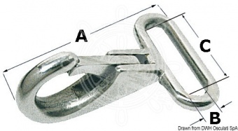 Osculati 09.250.00 - Карабин из нержавеющей стали с плоской проушиной под тесьму 48x25 мм (10 шт.)