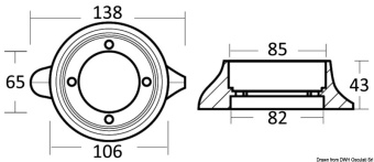 Osculati 43.530.11 - Магниевый кольцевой анод Volvo Penta 875812 для моторов Saildrive 110S 106x138x43 мм