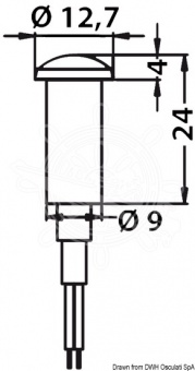 Osculati 13.183.16 - Встраиваемый светодиодный светильник для освещения ступеней и коридоров, синий свет 