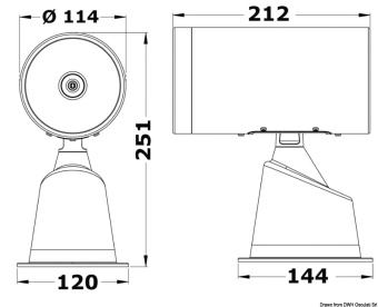 Osculati 13.229.01 - Прожектор Artemis из нержавеющей стали с электроуправлением 12 В
