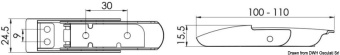 Рычажная защелка RIVIERA обтекаемой формы 110x24,5x15,5 мм
