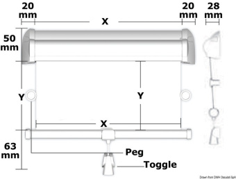 Osculati 19.870.70 - Рулонная штора Oceanair Hatch Shade 679 x 700 мм