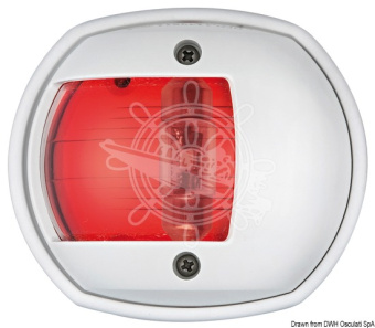 Osculati 11.448.11 - Sphera Design Compact 12 бортовой огонь светодиодный LED красный 112,5° 12 В 0,8 Вт 80 x 42 x 70 мм в белом корпусе для судов до 12 м