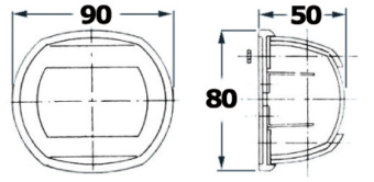 Osculati 11.407.04 - Кормовой огонь Sphera Design Classic 12 белый 135° 12 В 10 Вт 90 x 50 x 80 мм из нержавеющей стали