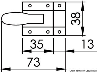 Osculati 38.190.00 - Защелка подпружиненная из нержавеющей стали 48x38 мм